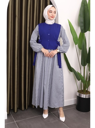 Navy Blue - Unlined - Modest Dress - İmaj Butik