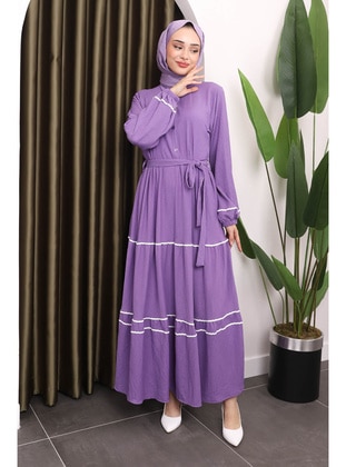 Lilac - Unlined - Modest Dress - İmaj Butik