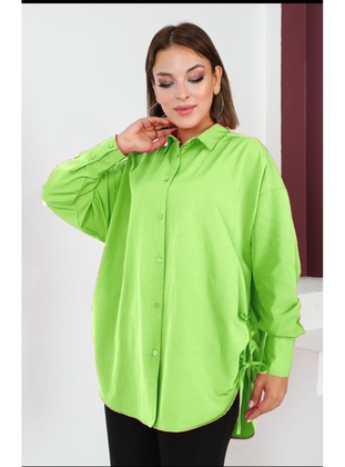Green - Plus Size Blouse - Maymara