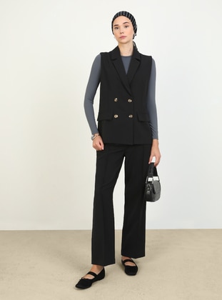 waistcoat - black - refka