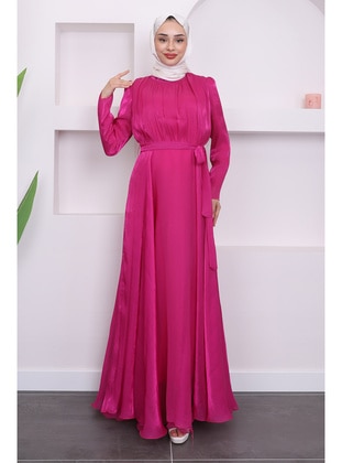 Fuchsia - Fully Lined - Modest Evening Dress - İmaj Butik