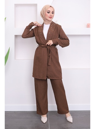 Milky Brown - Unlined - Suit - İmaj Butik