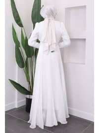 White - Fully Lined - Modest Evening Dress