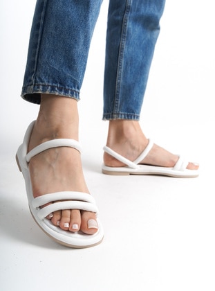 White - Sandal - Ayakkabı Havuzu