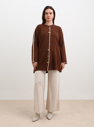 Brown - Plus Size Knit Co-ords - Alia