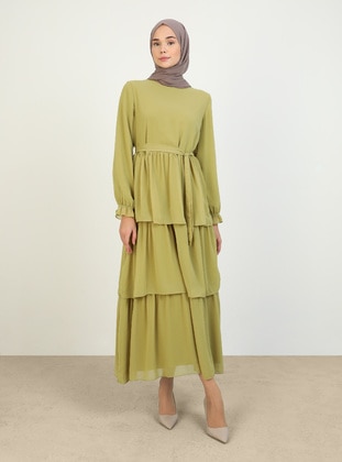 Olive Green - Modest Dress - Refka