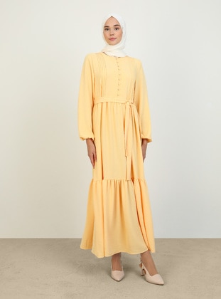 Beige - Modest Dress - Refka