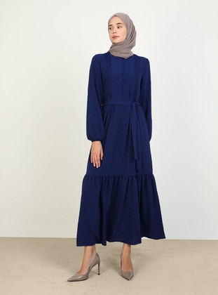 Navy Blue - Modest Dress - Refka