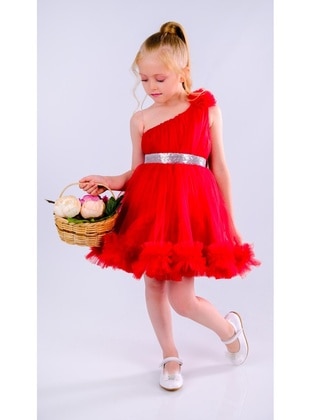 Zero collar - Fully Lined - Red - Girls` Dress - MNK Baby