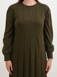 Khaki - Plus Size Knit Dresses