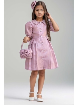 Powder Pink - Fully Lined - Girls` Dress - Riccotarz