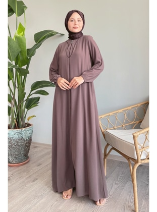 Brown - Evening Abaya - InStyle