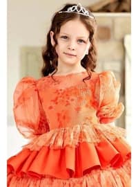 Orange - Girls` Evening Dress