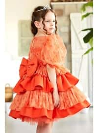 Orange - Girls` Evening Dress