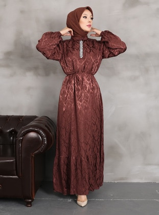 Brown - Modest Dress - Vav