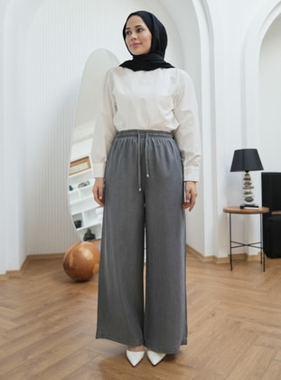 Grey - Denim Trousers - Neways