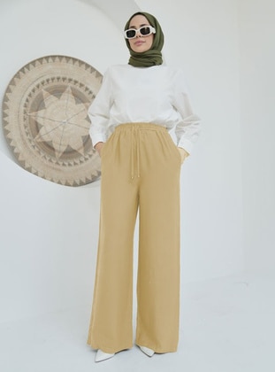 Beige - Denim Trousers - Neways