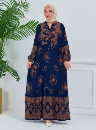 Navy Blue - Modest Dress - ZENANE