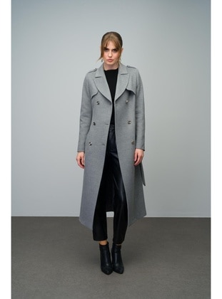 Grey - Coat - Olcay