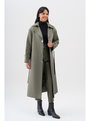 Khaki - Trench Coat - Olcay