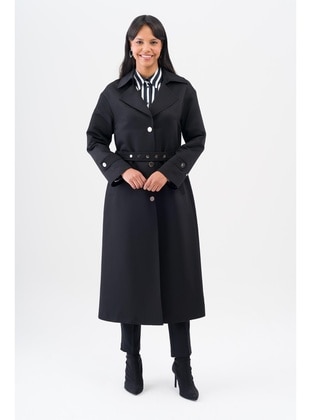 Black - Trench Coat - Olcay