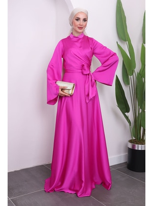 Fuchsia - Modest Evening Dress - İmaj Butik