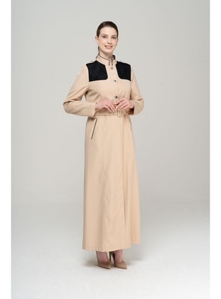 Beige - Trench Coat - Olcay