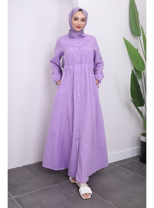 Lilac - Unlined - Modest Dress - İmaj Butik