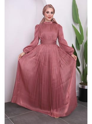 Powder Pink - Fully Lined - Modest Evening Dress - İmaj Butik