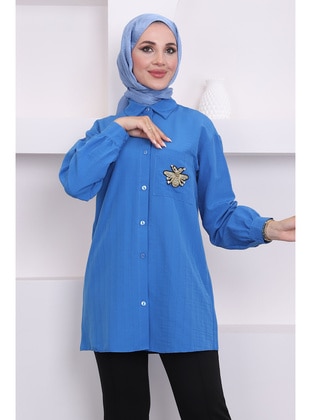 Saxe Blue - Blouses - İmaj Butik