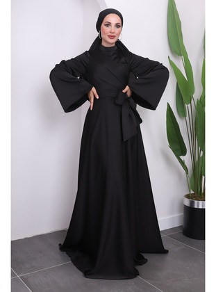 Black - Modest Evening Dress - İmaj Butik