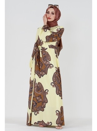 Brown - Modest Dress - Sevitli