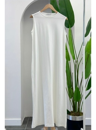 Cream - Unlined - Modest Dress - İmaj Butik