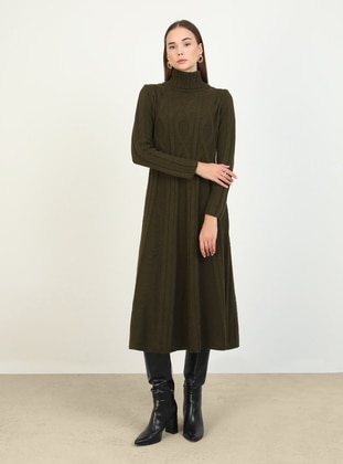 Khaki - Knit Dresses - Refka