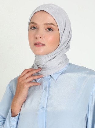 Silver color - Scarf - Balse Eşarp