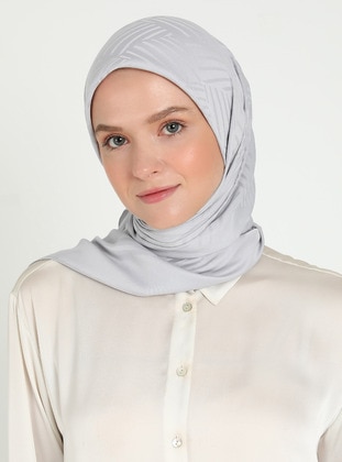 Silver color - Scarf - Balse Eşarp