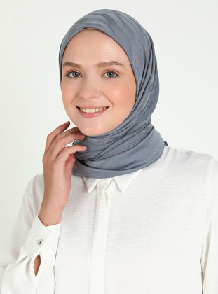 Grey - Scarf - Balse Eşarp