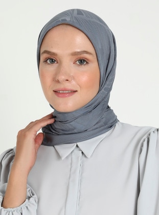 Grey - Scarf - Balse Eşarp