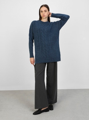 Navy Blue - Knit Tunics - Refka