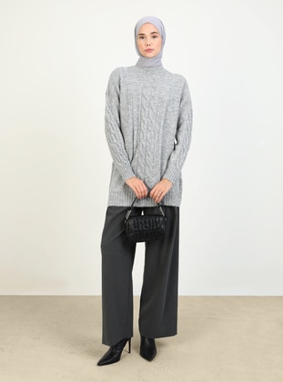 Grey - Knit Tunics - Refka