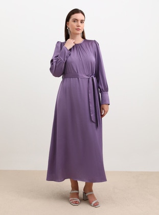 Purple - Plus Size Dress - Alia