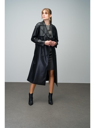 Black - Trench Coat - Olcay