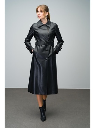 Black - Trench Coat - Olcay