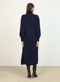 Navy Blue Knit Modest Dress