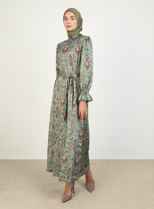 Green - Modest Dress - Refka