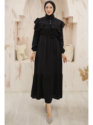 Black - Modest Dress - Benguen