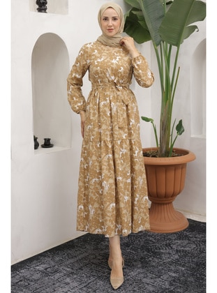 Beige - Modest Dress - Benguen