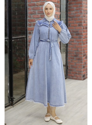 Blue - Modest Dress - Benguen