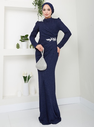 Navy Blue - Evening Dresses - Semra Aydın