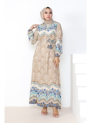 Beige - Modest Dress - Bestenur